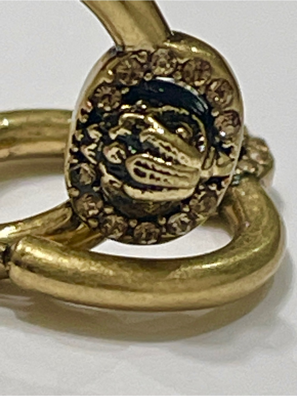 Kurt Geiger Gold-Tone Medallion Chain Link Ring